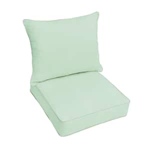 25 in. x 25 in. Deep Seating Indoor/Outdoor Pillow and Cushion Set in Sunbrella Canvas Spa