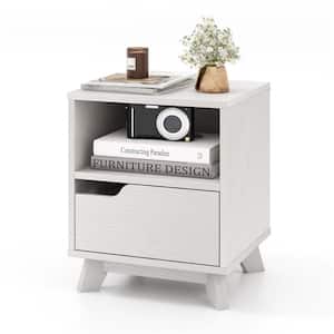 White 17.5 in. Drawer Cabinet with Storage Shelf and Drawer