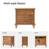 JAYDEN CREATION Julia Acorn 27 in. H Traditional 3-Drawer Solid Wood Legs Nightstand with Charging Station NSYL0889-ACR