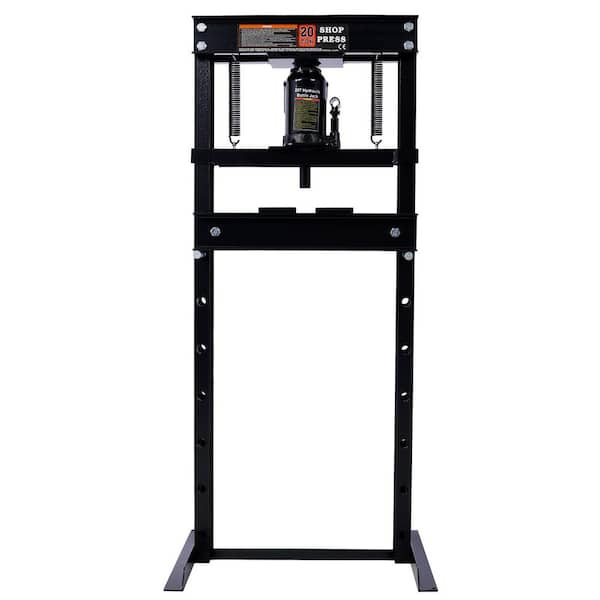 20 Ton Steel Bottle Jack Shop Press, Garage Floor Press, Black