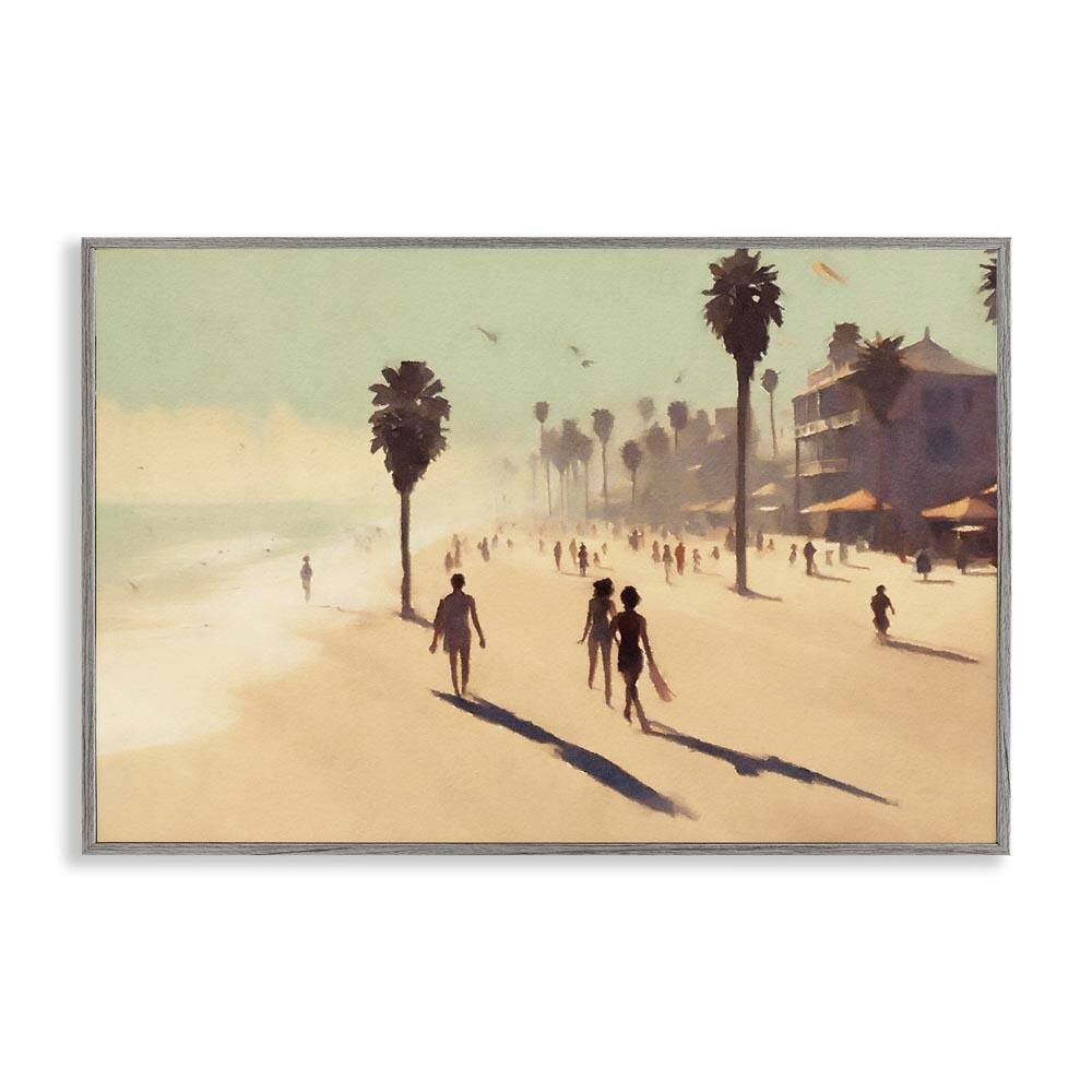 Tropical Shore Walk by Noah Bay Gray Framed Nature Giclee Art Print 16 in. x 24 in. price history on PriceWatchPro