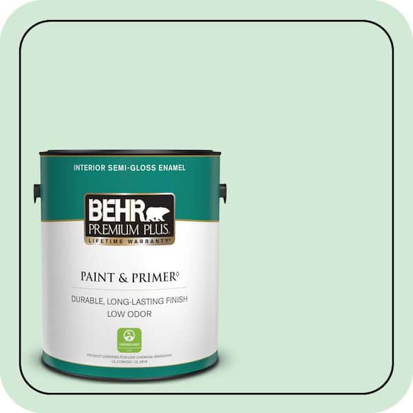 BEHR PREMIUM PLUS 1 gal. #460C-3 Venetian Pearl Semi-Gloss Enamel Low Odor Interior Paint & Primer
