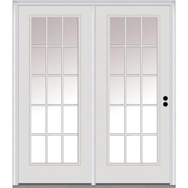 MMI Door 60 in. x 80 in. Full Lite Primed Fiberglass Smooth Stationary Patio Glass Door Panel