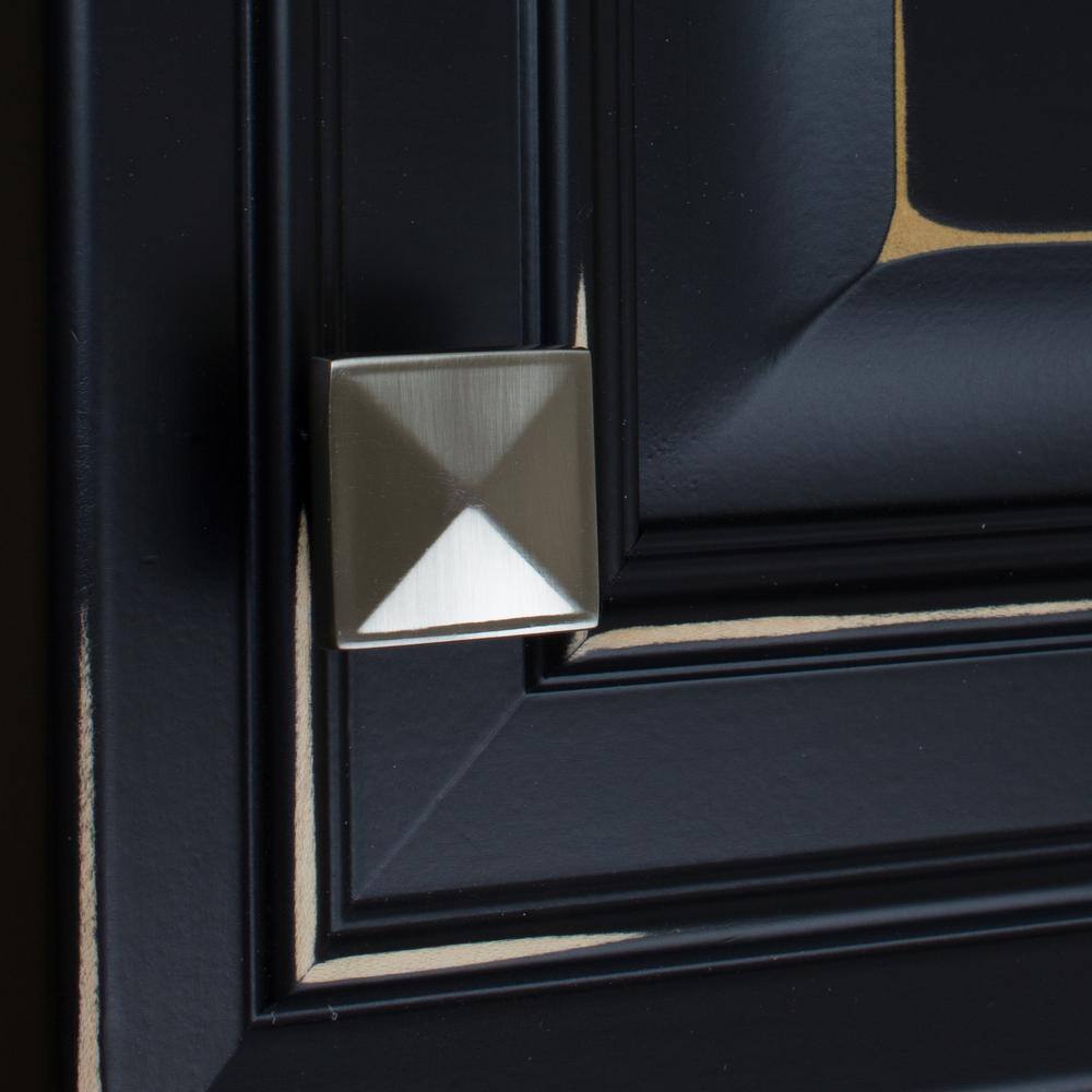 Brushed Nickel Square Cabinet Knob with Mounting Hardware