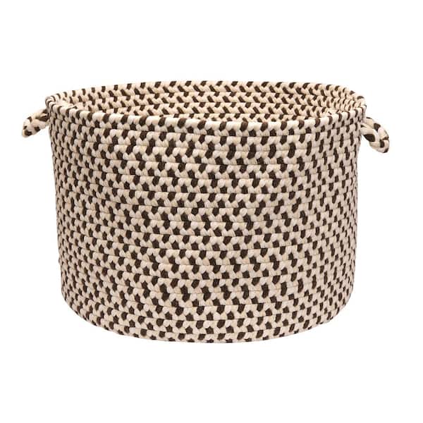 Colonial Mills Dogwood 18 in. x 18 in. x 12 in. Bark Round Wool-Blend Basket