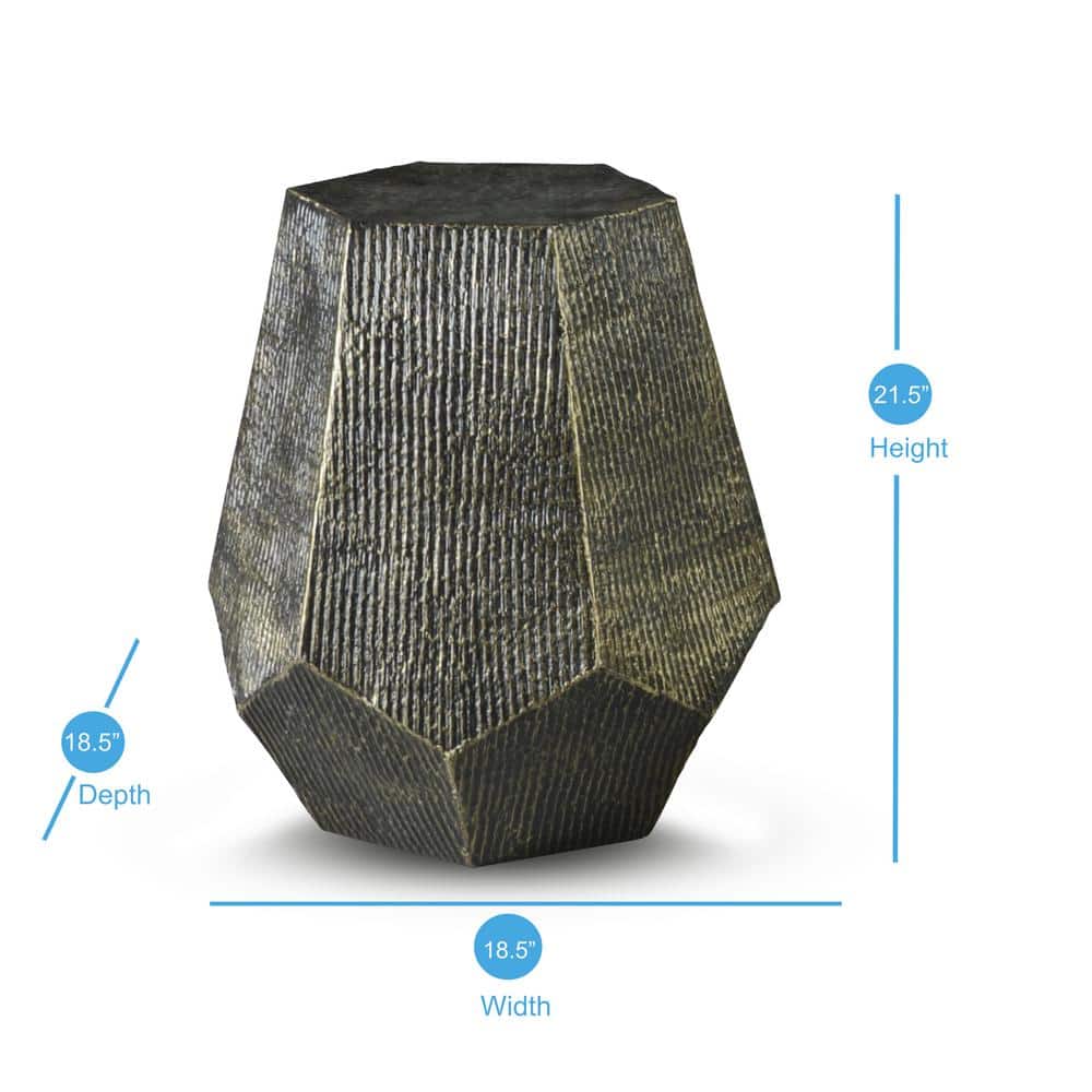 Donato Hexagonal Gold Metal End Table