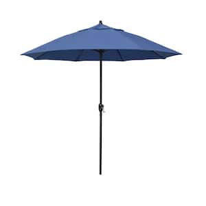7.5 ft. Bronze Aluminum Market Patio Umbrella with Fiberglass Ribs and Auto Tilt in Capri Pacifica