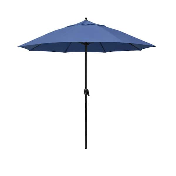 California Umbrella 7.5 ft. Bronze Aluminum Market Patio Umbrella with Fiberglass Ribs and Auto Tilt in Capri Pacifica