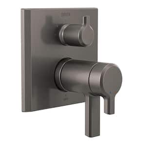 Pivotal 2-Handle Wall-Mount Valve Trim Kit with 3-Setting Int. Diverter in Lumicoat Black Stainless (Valve Not Included)