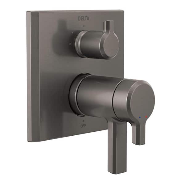 Delta Pivotal 2-Handle Wall-Mount Valve Trim Kit with 3-Setting Int. Diverter in Lumicoat Black Stainless (Valve Not Included)