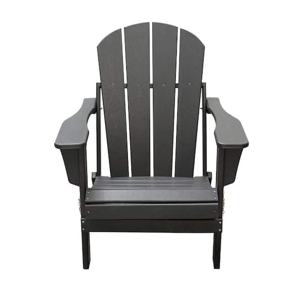 Classic Black Folding Plastic Adirondack Chair HD2020HAI The Home Depot   Plastic Adirondack Chairs Hd2020hai 64 600 