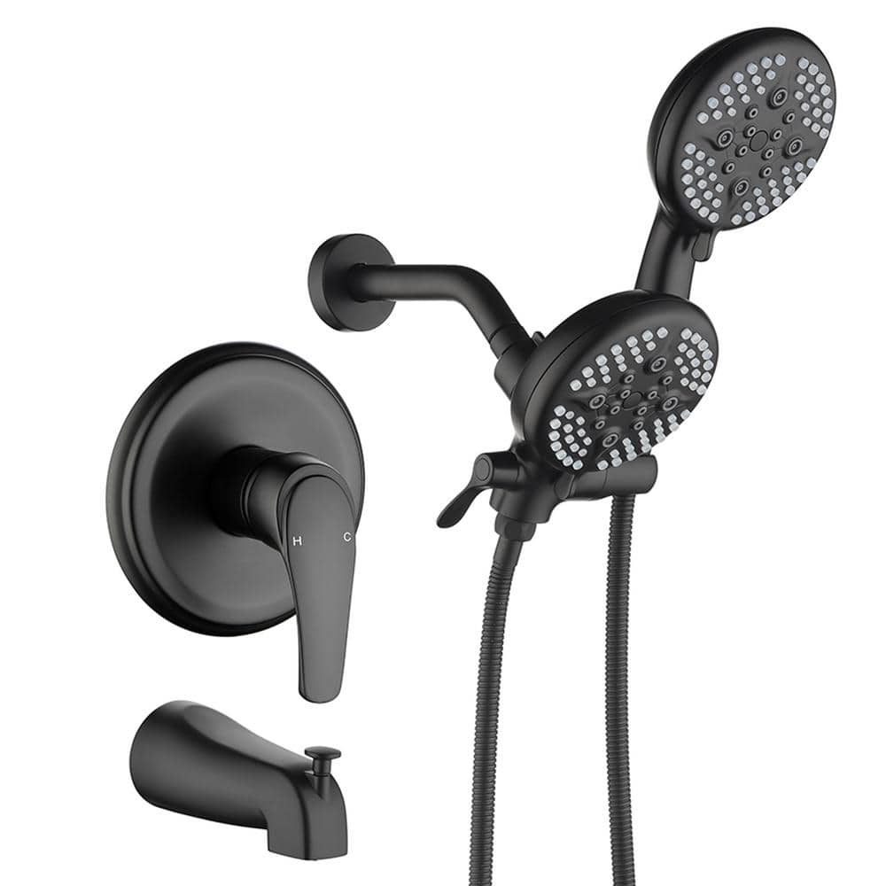 Single Handle 5-Spray Tub and Shower Faucet with Handheld Shower Head 1.8 GPM in. Matte Black (Valve Included) price history on PriceWatchPro