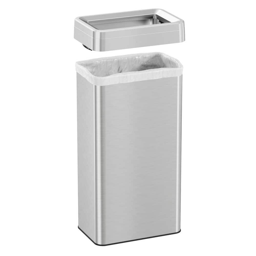 21 Gallon Silver Stainless Steel Touchless Trash Can
