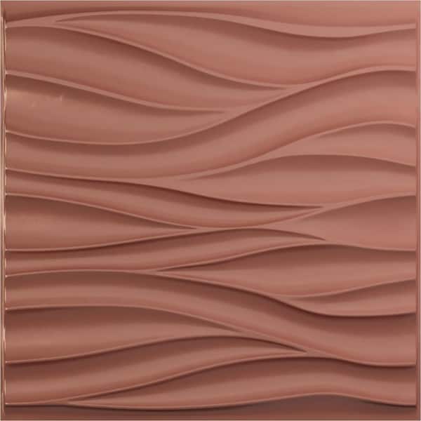 Ekena Millwork 19-5/8-in W x 19-5/8-in H Ripple EnduraWall Decorative 3D Wall Panel Champagne Pink