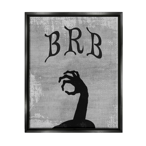 Stupell Industries BRB Zombie Graveyard by Lil' Rue 1-Piece Floater Frame Graphic Print Fantasy Poster Art Print 21 in. x 17 in.