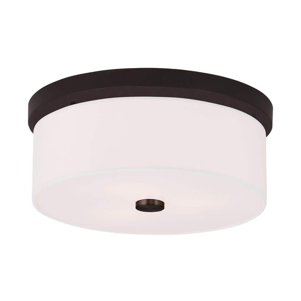 Livex Lighting Meridian 2 Light Bronze Flush Mount-50863-07 - The Home ...