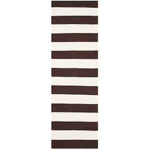 Montauk Chocolate/Ivory 2 ft. x 7 ft. Striped Runner Rug