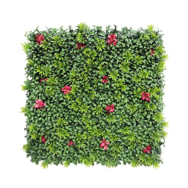 BANSA ROSE 40 in. H x 40 in. W Plastic Artificial Ivy Hedge Privacy Garden Fence for Home Backyard Garden, 1 Mixed Leaves