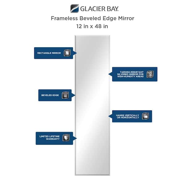 Glacier Bay 12 in. W x 48 in. H Frameless Rectangular Flush Mount