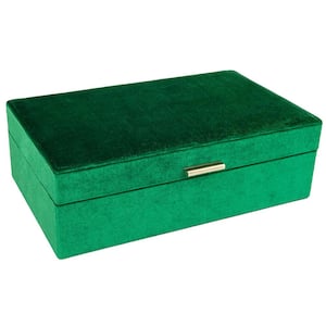 Jewel Emerald Green Velvet Jewelry Box Organizer