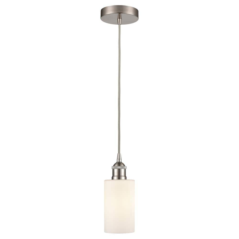 Clymer 60-Watt 1-Light Brushed Satin Nickel Standard Mini Pendant Light with Painted Glass Shade, No Bulbs Included price history on PriceWatchPro