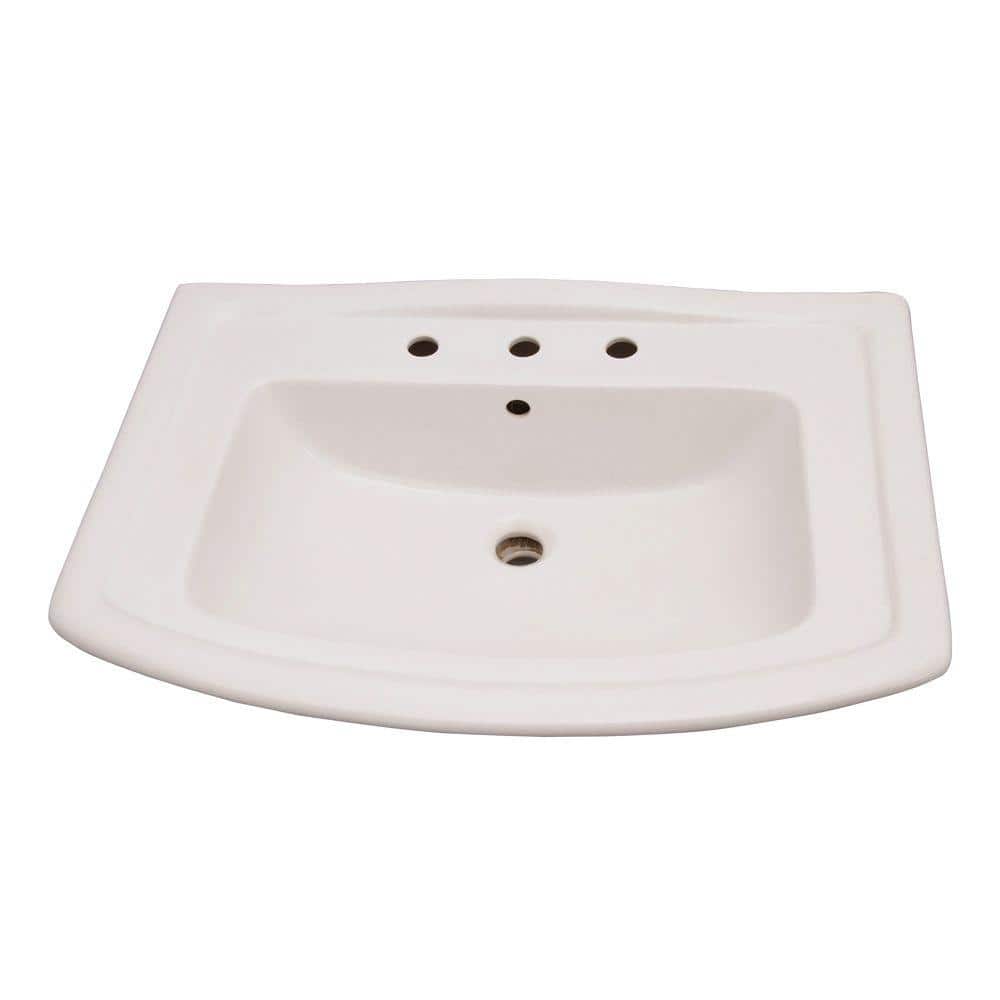 Washington White Ceramic Rectangular Pedestal Sink