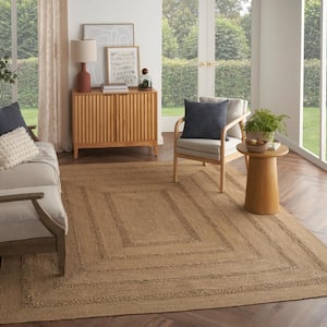 Natural Seagrass Natural 6 ft. x 9 ft. Solid Contemporary Area Rug