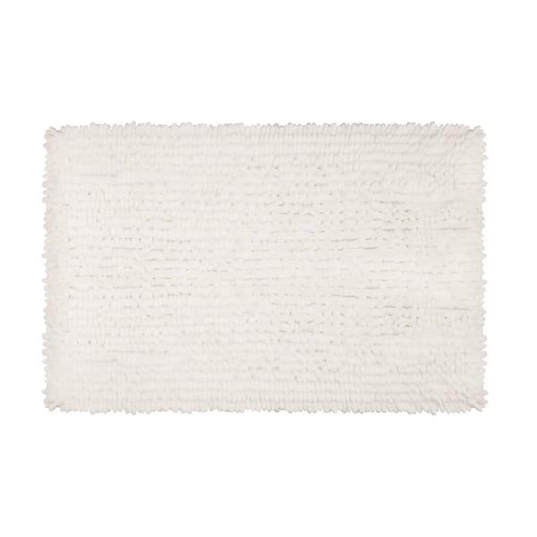 Jean Pierre Mega Butter Chenille 21 in. x 34 in. Bath Mat in White