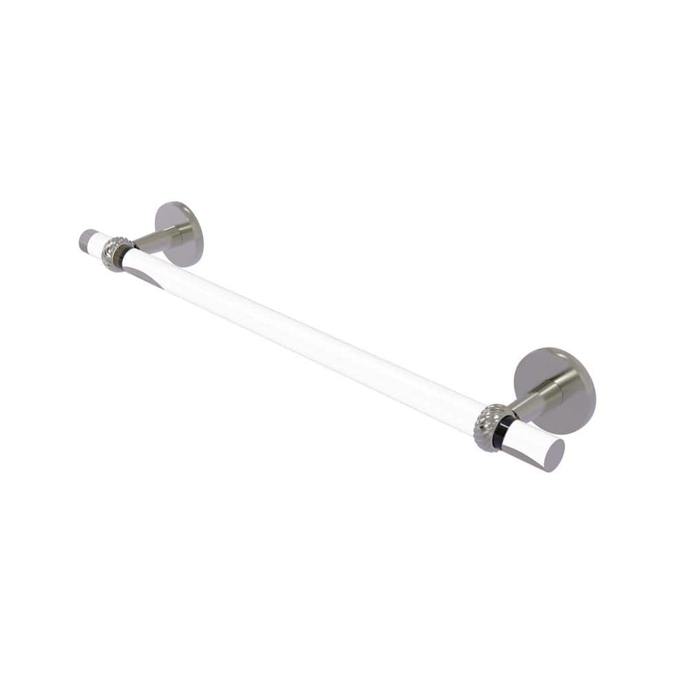 Allied Brass Clearview Collection 24 in. Wall Mounted Towel Bar with Twisted Accents in Satin Nickel