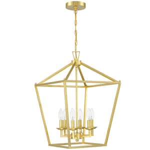 4-Lights Lantern Architectural Bronze Drum Pendant without Shade
