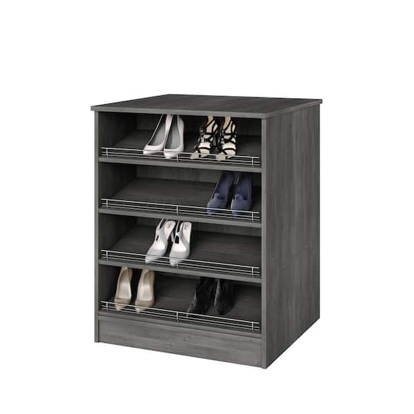 Vista 31.5 in. W Grey Closet Island Freestanding with Adjustable Shelves and Shoe-Shelves 8-Shelf Wood Closet System