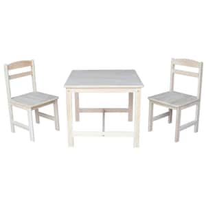 3-Piece Unfinished Children's Table and Chair Set