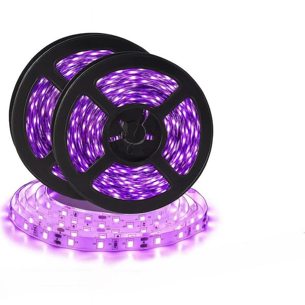 50 ft. Integrated LED Black Finish Strip Light Fixture Linkable Dimmable for Glow Party Posters and Room Decor