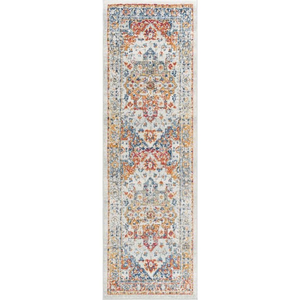 Tayse Rugs Chelsea Oriental Cream 2 ft. x 8 ft. Indoor Runner Rug