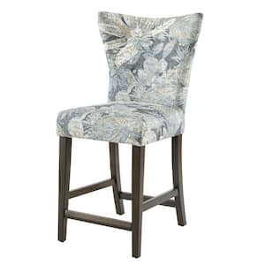 Dave 25 in. Blue Multi Wood Counter Stool