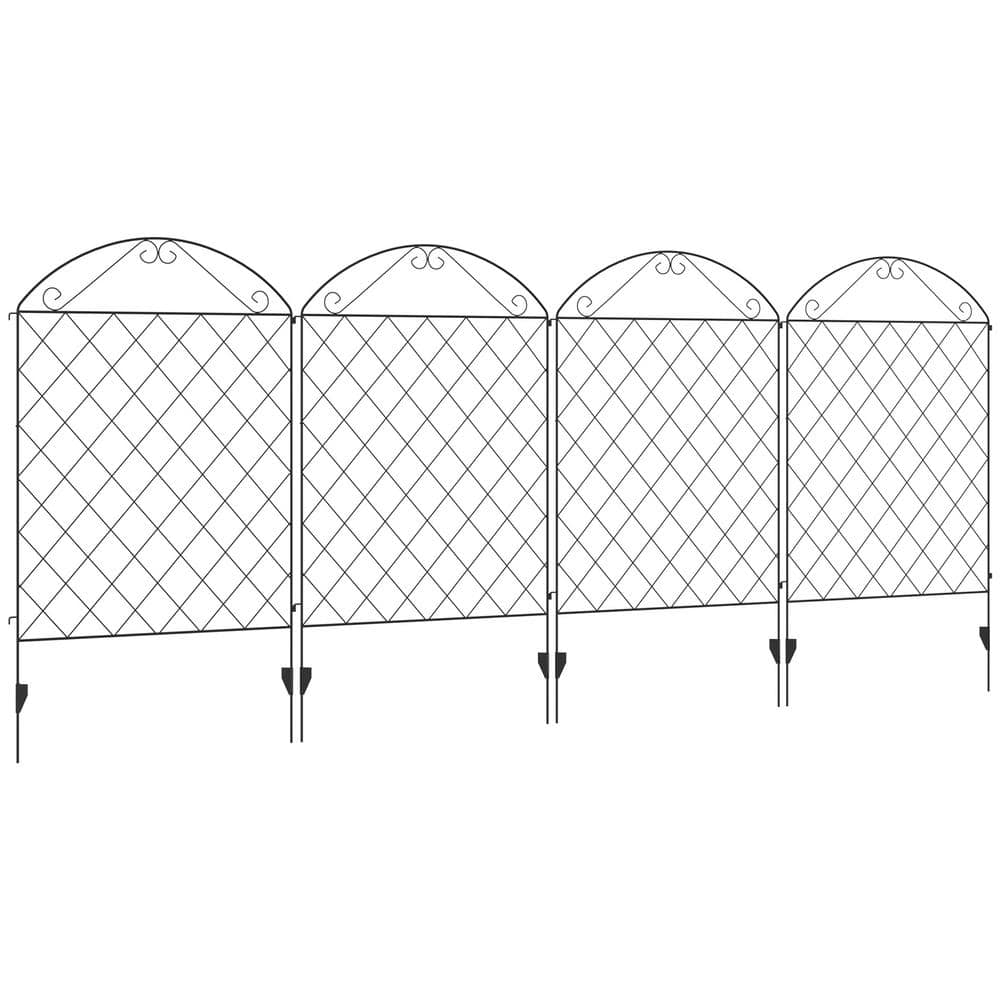 11.5 ft. x 3.6 ft. Garden Steel Spaced Picket Arched Top Fence Panels, for Yard,Landscape,Outdoor Decor,Curved Vines price history on PriceWatchPro