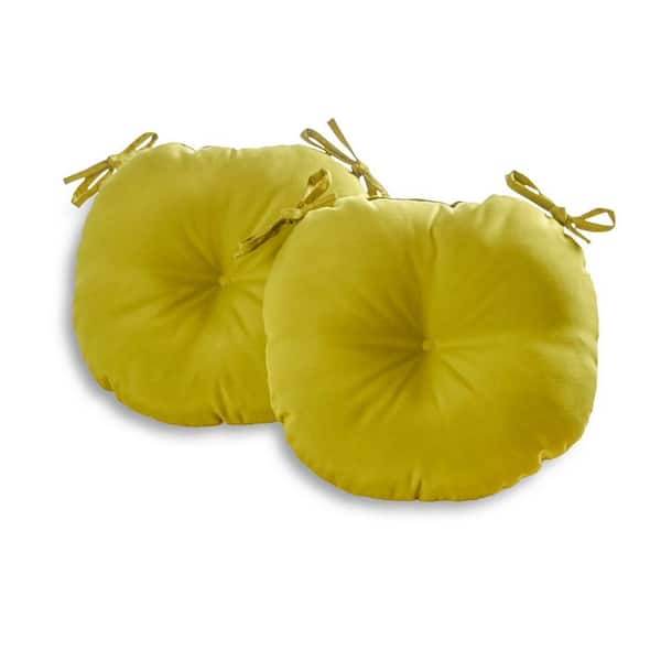 Greendale Home Fashions Solid Kiwi 18 in. Round Outdoor Seat Cushion (2-Pack)