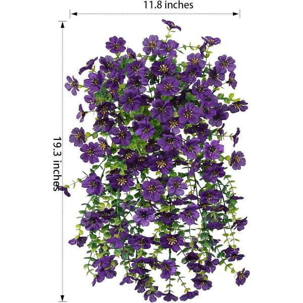 19.3 in. Dark Purple Outdoor Artificial Daisy Flower 2-Pcs DEZZ203