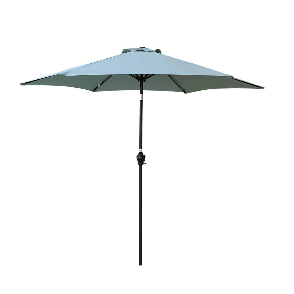 9 ft. Outdoor Patio Market Umbrella, Sun Shade with 6 Ribs Umbrella Crank f