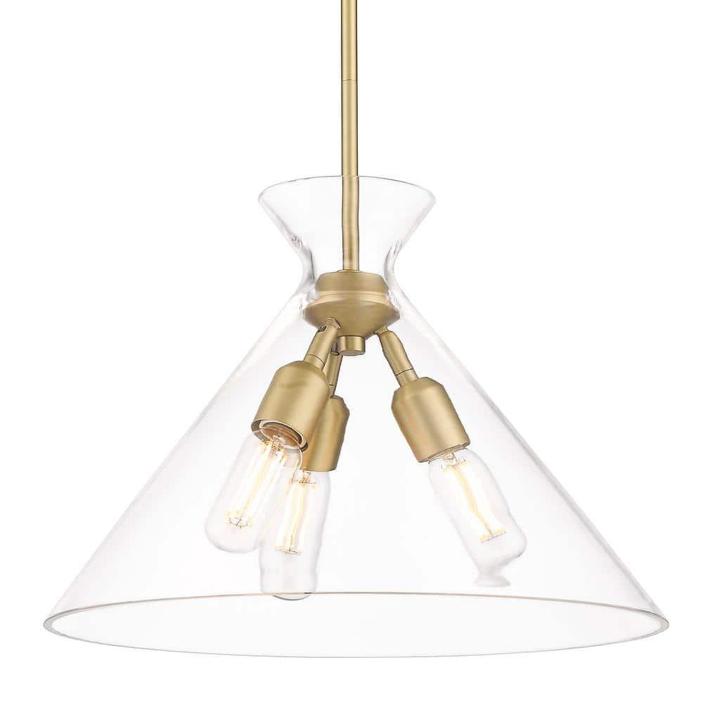 Elegant Malta Brushed Champagne Bronze Pendant Light with Clear Glass