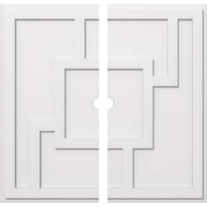 1 in. P X 11-3/4 in. C X 34 in. OD X 2 in. ID Knox Architectural Grade PVC Contemporary Ceiling Medallion, Two Piece
