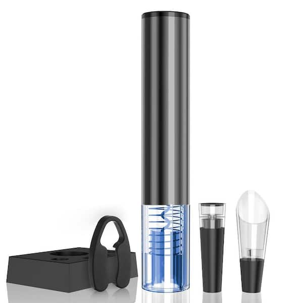 Modern Black Wine Accessories Set Rechargeable Electric Opener Charging Base Aerator Pourer Vacuum Stoppers