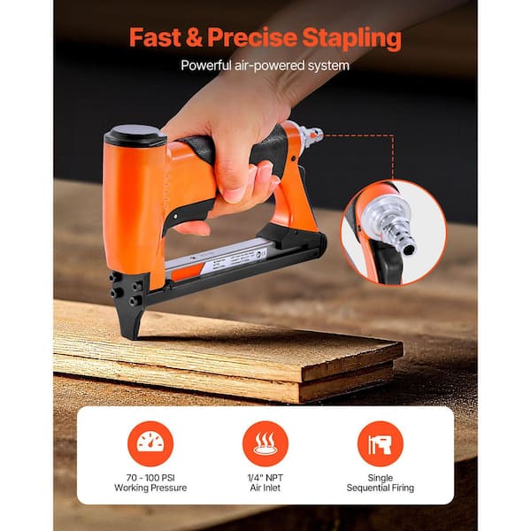 CTS 7116 Pneumatic Upholstery Staple Gun – 22 Gauge 3/8" Crown Staples 1/4"–5/8" Length – Air Stapler For Furniture, Carpet & Interior Decoration