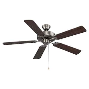 Seltzer 52 In. Indoor Brushed Nickel Traditional Ceiling Fan with Pull Chain and 5 Reversible Blades