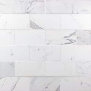 Calacatta 4 in. x 8 in. x 9mm Polished Marble Subway Tile (25 pieces / 5.55 sq. ft. / box)
