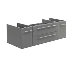 Lucera 48 in. W Wall Hung Vessel Sink Bath Vanity Cabinet Only in Gray