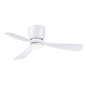 Klinch 44 in. LED Indoor/Outdoor Matte White Ceiling Fan with Light Kit