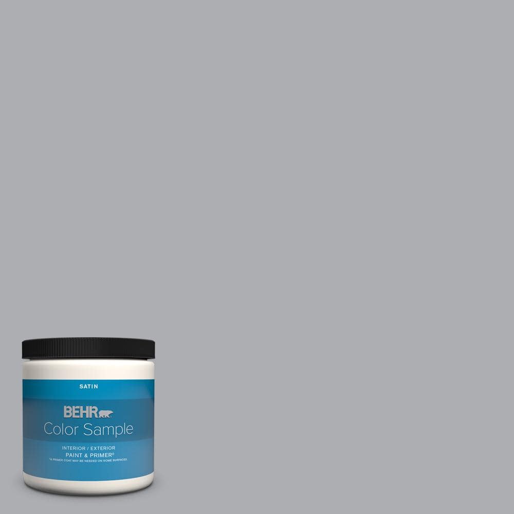 BEHR PREMIUM PLUS 8 oz. #760E-3 Gray Timber Wolf Satin Enamel 