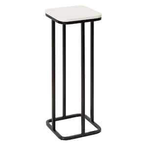 Credele 8.00 in. Black Square Man-Made Marble End Table