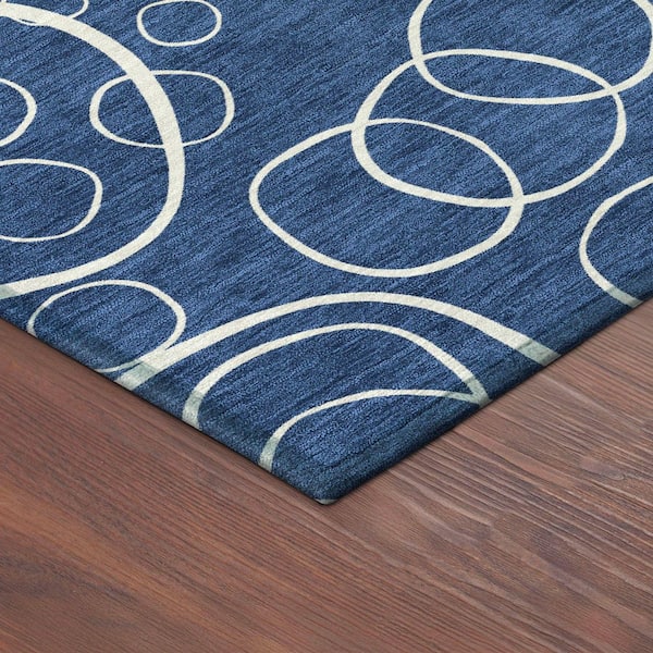 Chantille Machine Washable Indoor/Outdoor Abstract ACN2407 Navy 10 ft. x 14 ft. Area Rug